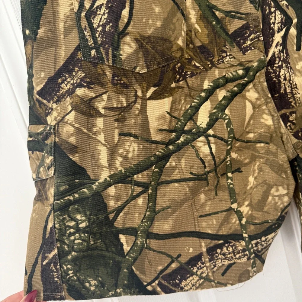NWT PrettyLittleThing Camo Print Denim Cargo Shorts 16 Jorts Baggy Y2K Plus Size - Picture 8 of 12